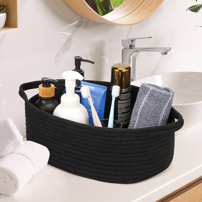 Black Basket for Gifts Cute Baby Gift Baskets Empty 13.7"x10"x5" Decorative Storage for Organizing Shelves Closet Baby Nursery Basket Bin Toy Storage tote Organizer