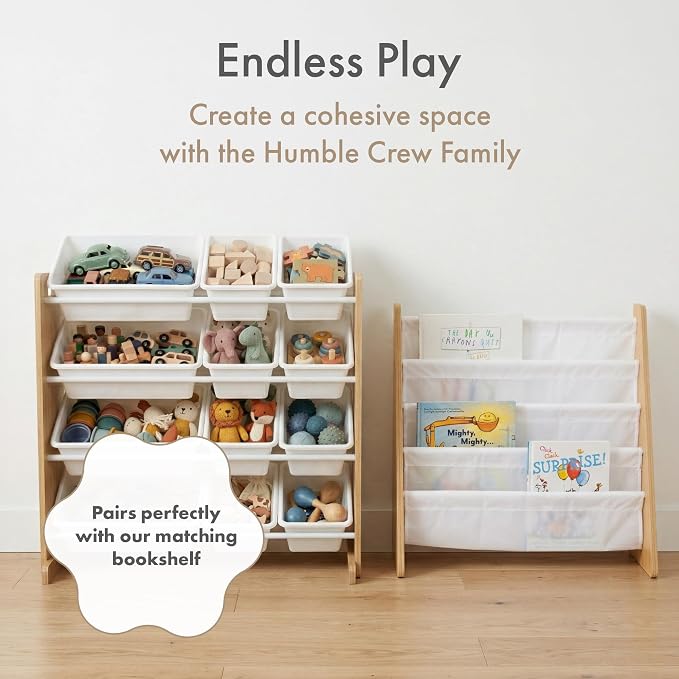 Humble Crew Kids Toy Organizer with 12 Bins, 4 Tier Storage for Playroom