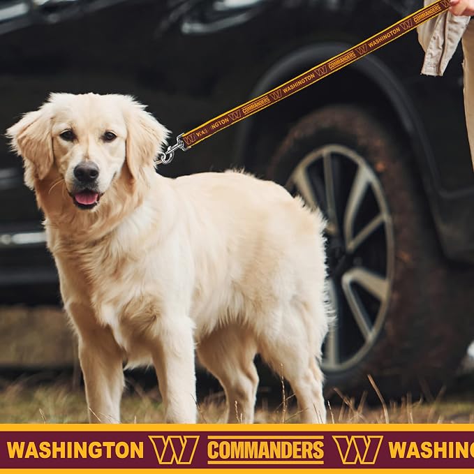 NFL PET Washington Commanders Dog Leash, Medium Football Team Leash for Dogs & Cats - Shiny & Colorful, Licensed by The NFL