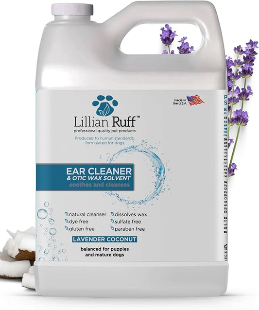 Lillian Ruff Ear Cleaner & Otic Rinse for Sensitive Ears: Alcohol Free Dog Ear Wash with Alo+H6+F6:K28F6:N29