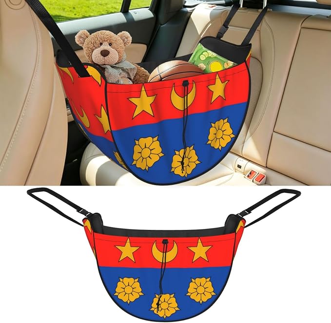 Longueuil Flag Car Seat Organizer-Backseat Storage Bag for Travel | Waterproof Durable. Holds Snacks Gear Essentials. Fits Most Cars.