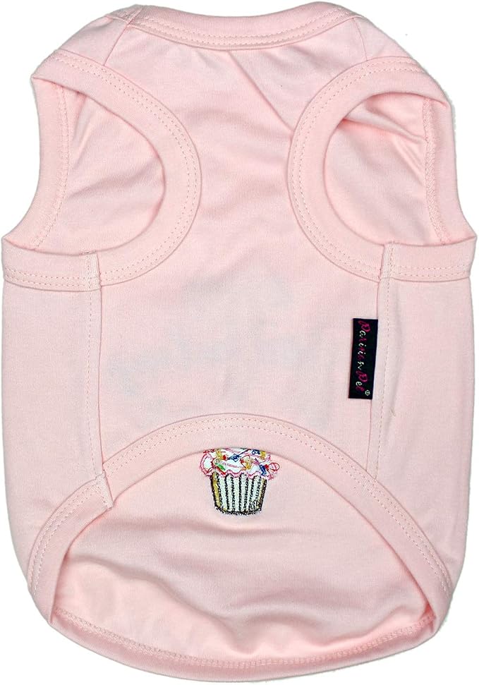 Parisian Pet Dog Shirt – 100% Cotton Shirts for Small Dogs – Pink Sleeveless Puppy Clothes – Lightweight and Breathable Dog Birthday Shirt – Girl Dogs Clothes - Stretchy Pet T Shirts