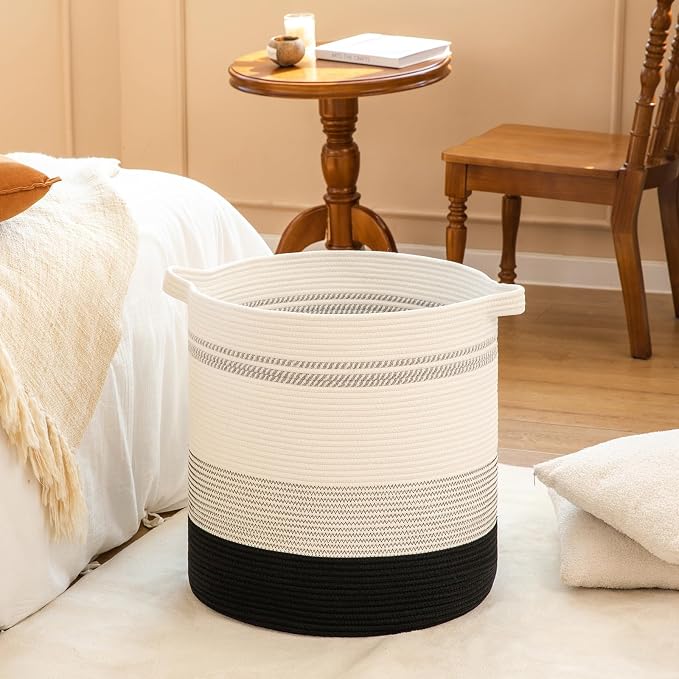 OIAHOMY 80L Laundry Basket Laundry Hamper Nursery Hamper Gradient Dark | Tall Dirty Clothes Hamper with Handle,Blanket Basket,Decorative Basket for Living Room,Storage Basket,Toy Storage