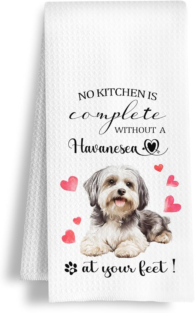 Havanese Gifts Kitchen Towels, Havanese Dog Gifts for Women Dish Tea Towels, Gift for Dog Lovers Owners Decorative Hand Towel for Kitchen, 16x24 Inch