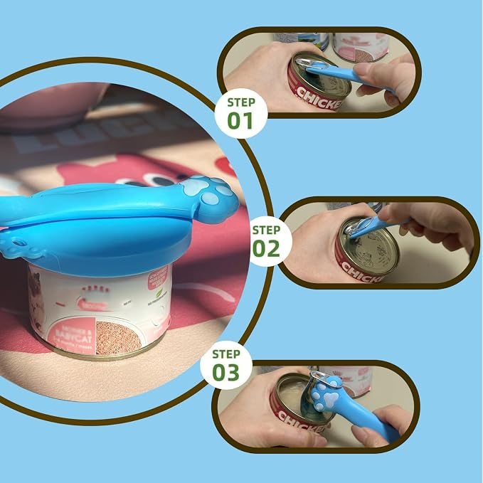 6PCS Set Cat Treat Spoon Squeeze,Can Lids, Opener Spatula and Spoon