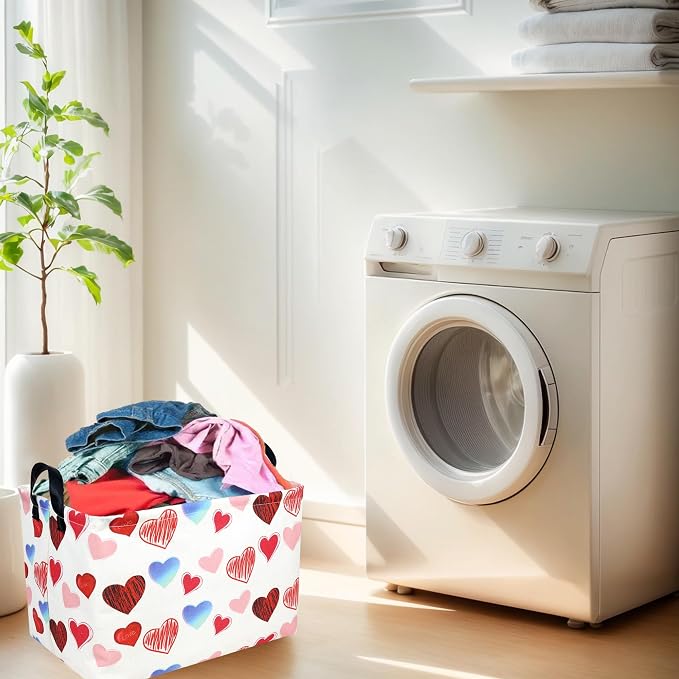 Valentine's Day Basket Gift for Empty Cute Heart Large Storage Bin for Kid and Baby Room Décor (Beauty Love)