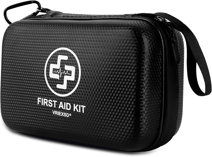 VRIEXSD Premium 320-Piece First Aid Kit, Waterproof EVA Hard Shell Case | Black Complete Emergency Medical Kit with Comprehensive Supplies for Home, Camping, Car, Hiking, Travel, Businesses & Outdoor