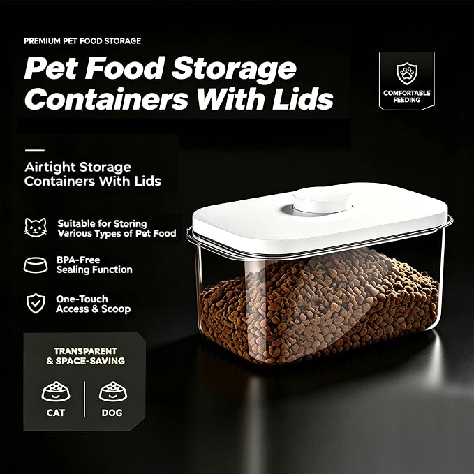 LivLab Mker 10lbs Dog Food Storage Containers With Lids & Cup | 5.6L/5.6KG/5-10LBS,BPA Free Airtight Storage Containers Store Dry Food For Kitchen Pantry