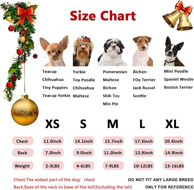 FLAdorepet Dog Christmas Costume Outfits,Red Velvet Small Dog Bowknot Pearl Dress Tutu Skirt, Winter Cat Clothes Pet Apparel(Red Bow, X-Large)