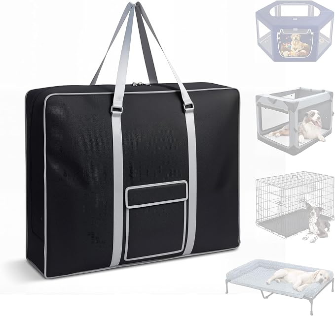 Large Dog Crate Bag for Storage & Travel, Carrying Case Holds Most 54 inch Crates, Also Fits Pet Playpens, Dog Beds & Cat Houses, Durable Waterproof Material