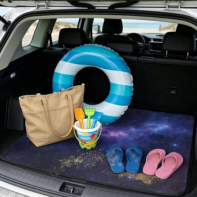 Howilath Purple Galaxy SUV Trunk Mat 29"x39" Car Trunk Mat All Weather Cargo Liner, Universal Trunk Mat for Cars Durable Rear Cargo Mat Auto Interior Protector