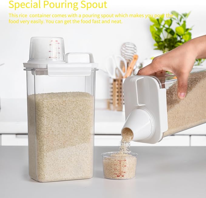 Rice Container,Rice Storage Container,3-5 Lbs Tcereal Storage Container | Suitable for Home Kitchen Rice, Soybean Food Storage,Pet Food Storage Containers