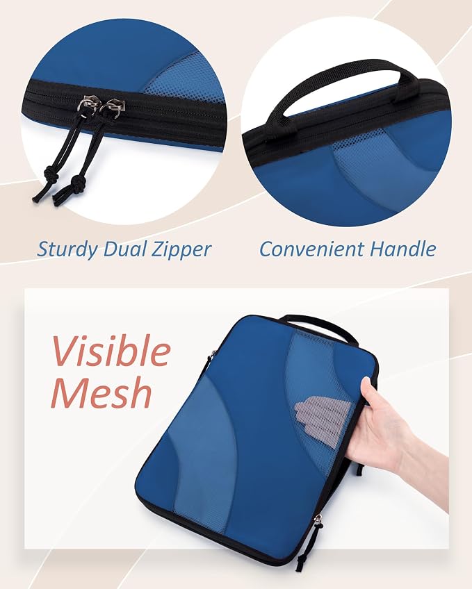 BAGSMART Compression Packing Cubes for Travel | Lightweight suitcase organizers bag set, space-saving double zipper expansion for carry-on luggage & travel organization
