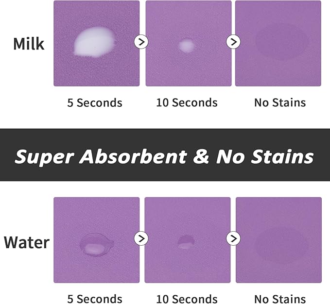 HotLive Dog Food Mat - Absorbent Cat Mat for Food and Water, No Stains Pet Feeding Bowl Mat, Easy to Clean Pet Placemats, Quick Dry Dog Water Dispenser Mat for Messy Drinkers | Purple 18"x34"