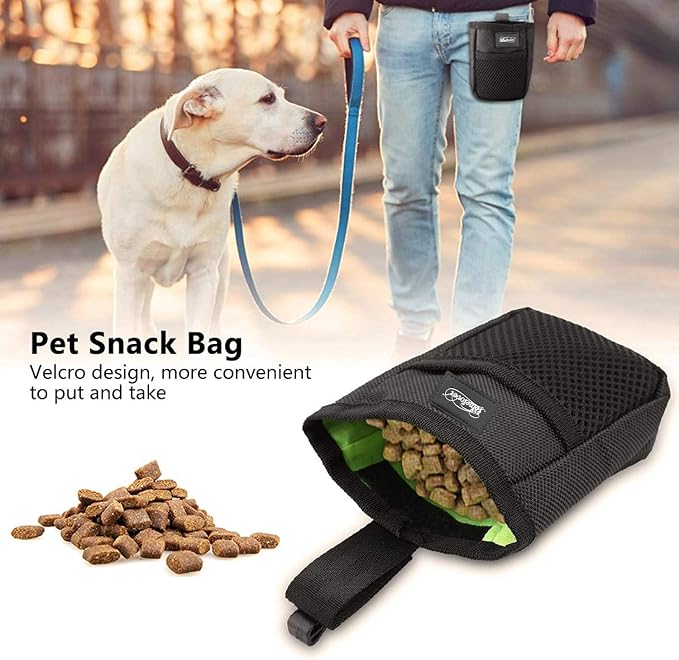 2 Pcs Dog Treat Pouch Pet Trainning Waist Bag Portable Food Snack Small Item Storage Holder Bag Hook Design Pet Training Reward Pouch Bait Sack Mini Doggie Puppy Bird Snack Carrier Container Pockets