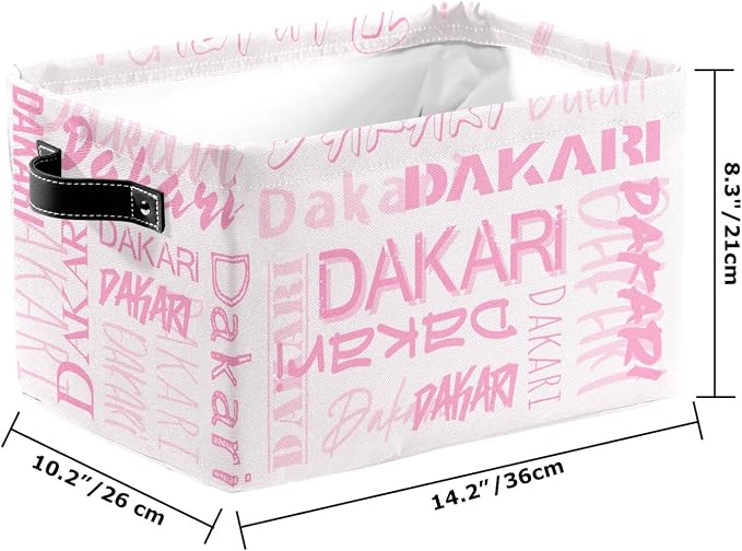 Personalized Storage Bins with Name Custom Kids Storage Basket Cubes Organizer with Handles for Organizing Boys and Girls Toys Shelf Closet Nursery Baskets Boxes, 1 Pack