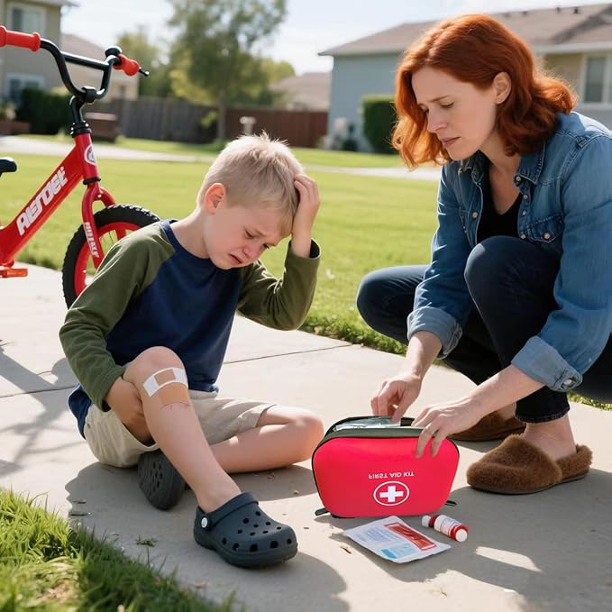 First Aid Kit 196 Piece Waterproof Medical Kit Hard Shell Portable, Red | Waterproof Hard Shell Portable Emergency Kits for Home, Camping, Cars, Hiking, Travel, Outdoor, Adventure