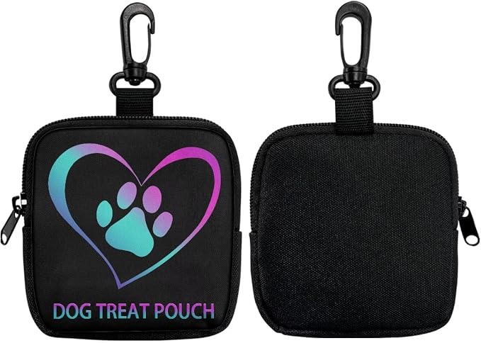 Dog Treat Pouch for Pet Training, Hand Free Puppy Dogs Treat Bag with Carabiner, Portable Pet Dog Walking Bag for Travel or Outdoor Use, Pets Feed Snack Reward Pocket