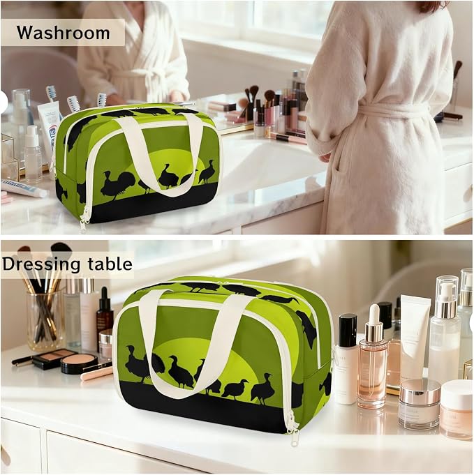 Wild Grouse Travel Toiletry Bag for Women | Turkey Lightweight Waterproof Makeup Cosmetic Bag Large Tote Organizer for Traveling, Toiletries, Accessories
