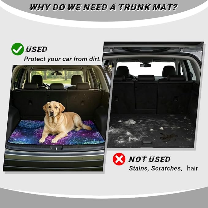 Howilath Galaxy Purple Mandala Car Trunk Mat All Weather Cargo Liner Non-Slip Rear Trunk Protection Polyester Carpet for SUV Sedan Truck 29"x39"