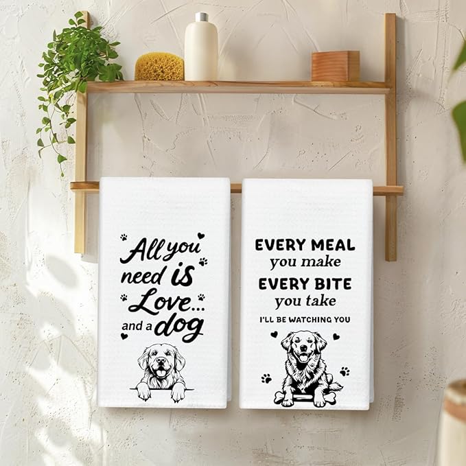 WwongxianB Every Meal You Make Dog Kitchen Towels Decorative Set of 2, Funny Tea Towel Hand Towels Highly Absorbent Dish Cloths 16x24 Inches, Bathroom Dining Room Decor, Gifts for Dog Lovers -02