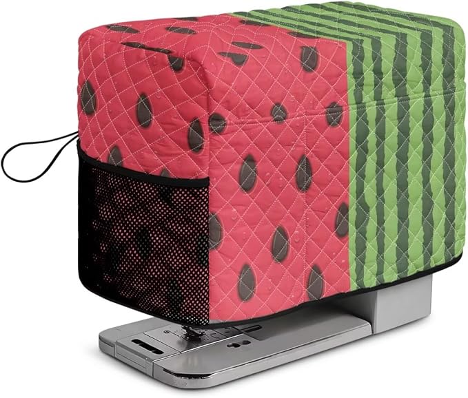 Sewing Machine Cover Polyester Febric Watermelon Fruit Stripe | Dust Pet Hair Protection,Quilting Design,Fits Standard Singer,Brother Janome Machines,Protecting Decorating Your Sewing Space