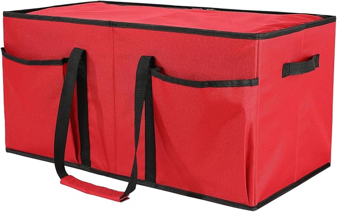 Sattiyrch Christmas Ornament Storage Box,8 Trays with Customizable Dividers,Canvas,Dust-Proof, Collapsible,Portable with Dual Handles,Holds Up to 128 x 2.36 Ornaments