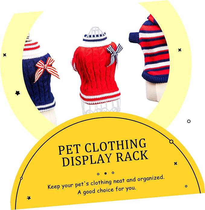 VICASKY Vintage PET Clothing Display Rack Retro Iron PET Clothes Hanger for Apparel Showcase for Dogs and Cats Sturdy and Stylish