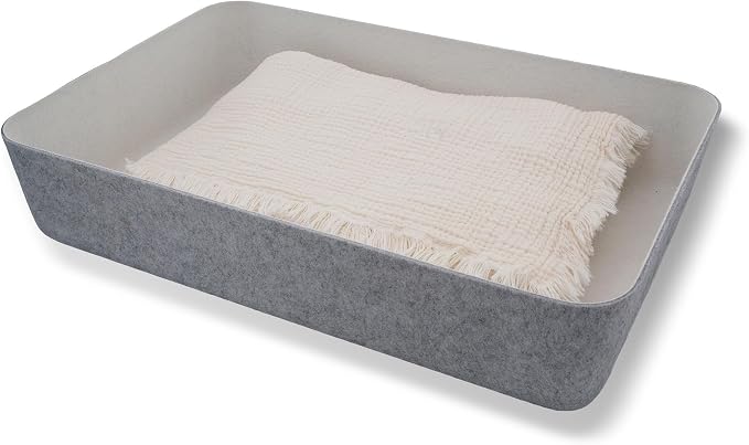 Welaxy Felt Underbed Storage Basket Gray Long Shelf Bin Counter Organizer