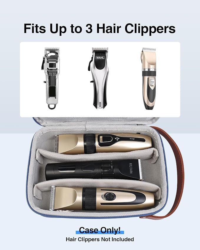 Luxtude Hair Clipper Case, Portable Barber Travel Cases for Trimmers, Guards & Accessories, Fits Wahl, Andis, Hatteker, Oneisal Grooming Tools (Case Only)
