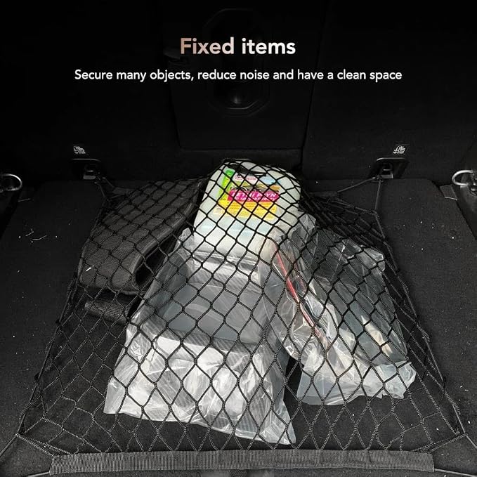 Car Nets 4 HooK Car Trunk Cargo Mesh Net Luggage For Hyundai For IX35 IX25 IX45 For Elantra For Accent For Santa Fe For Sonata For Tucson Cargo Net