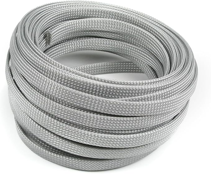 Jutagoss PET Expandable Braided Cable Sleeve, 32.8ft - 5/16 inch Gray Cable Management Sleeve, Wire Loom Tube Cord Protector for USB Cable, Power Cord, Audio Video and More, 1Pc