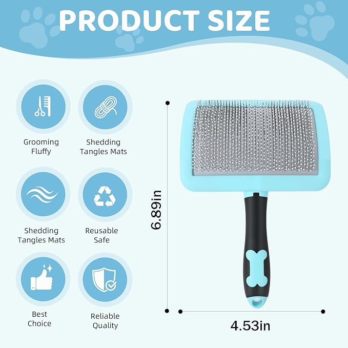 Great Pyrenees Brush,Dog Brush for Great Pyrenees,De-shedding and Fluffing Grooming Brush,Gifts for Great Pyrenees,Blue