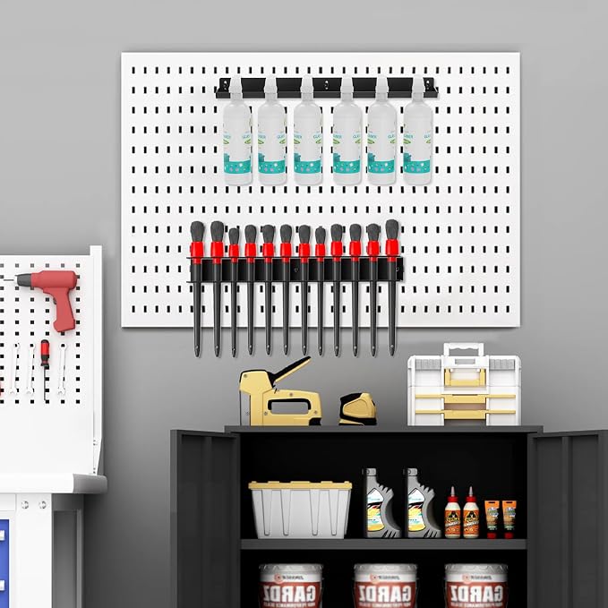 Detail Brush Holder Spray Bottle Rack, Car Detailing Brush Holder, Wall Mount Detail Brush Rack for Garage Workshop Hole