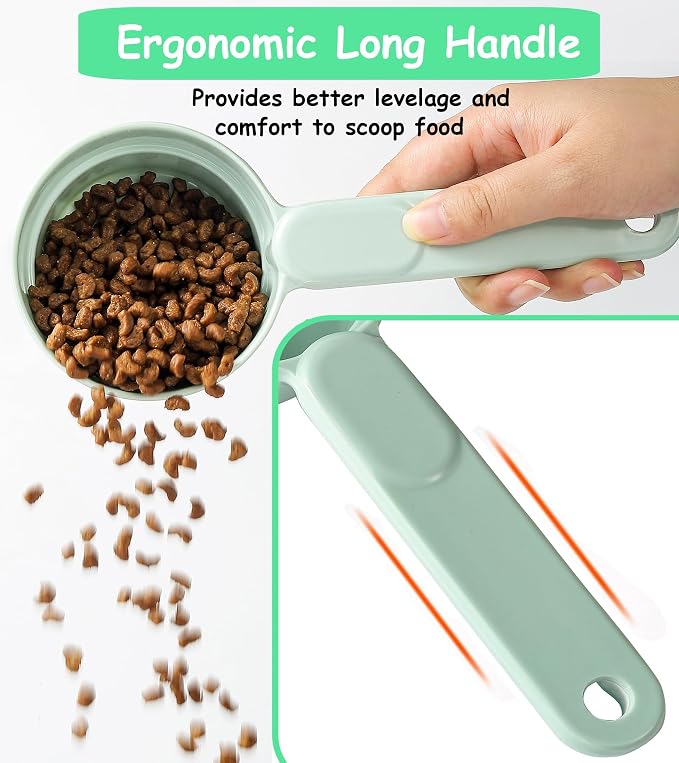 Joyinjojo Dog Food Scoop 1 Cup 1/2 Cup - Melamine Dog Food Measuring Cup, Pet Food Scoop for Dog Cat...Comfortable Long Handle for Easy to Scoop Food