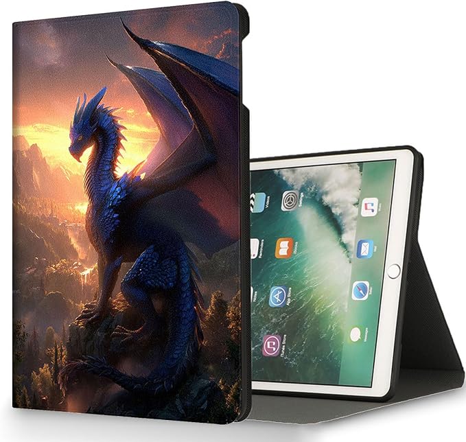 for Microsoft Surface Pro 8-13" 2021 Tablet Case,Auto Wake/Sleep,Adjustable Stand Protective Cover - Blue Dragon