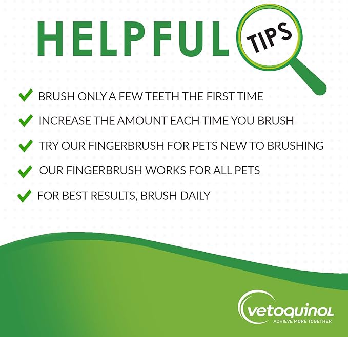 Vetoquinol Enzadent Enzymatic Toothpaste Kit + Fingerbrush for Cats & Dogs – .75oz, Poultry Flavor – Oral Dental Care Kit: Removes Plaque, Polishes Teeth & Freshens Breath