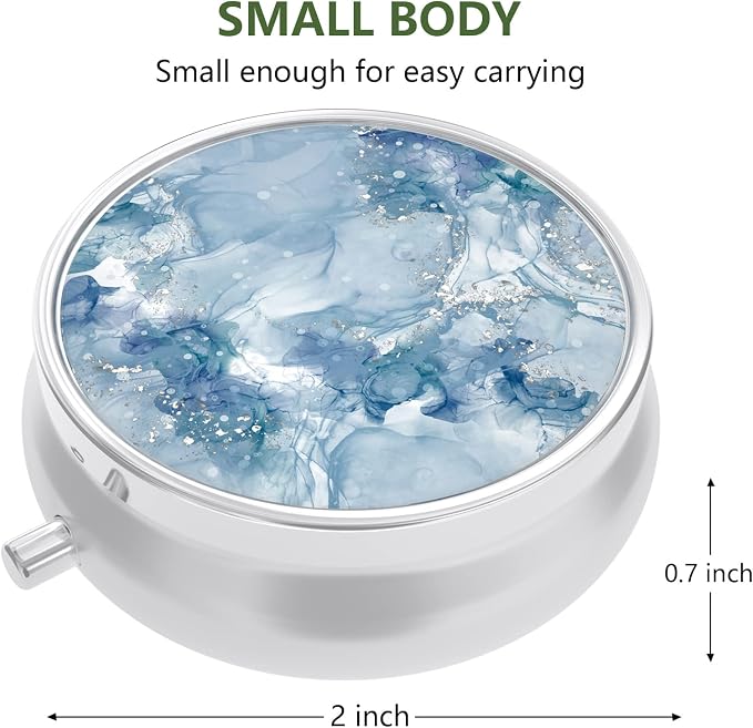 3 Pack Pill Box, Small Pill Case for Purse & Pocket, Cute Travel Medicine Organizer, Portable Medicine Container Holder to Hold Vitamins, Medication, Fish Oil & Supplement, Light Luxury Marble | Cute Travel Medicine Organizer, Portable Medicine Contain...