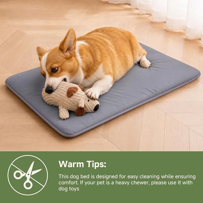 Outdoor Dog Crate Pad, Reversible Waterproof Wipeable Kennel Mat Bed, 29x18 | Wipeable Kennel Mat Beds Dog Sleeping for Small Medium Pets, Waterproof, Outdoor, Anti-Slip, Suit for Travel, Dark Grey