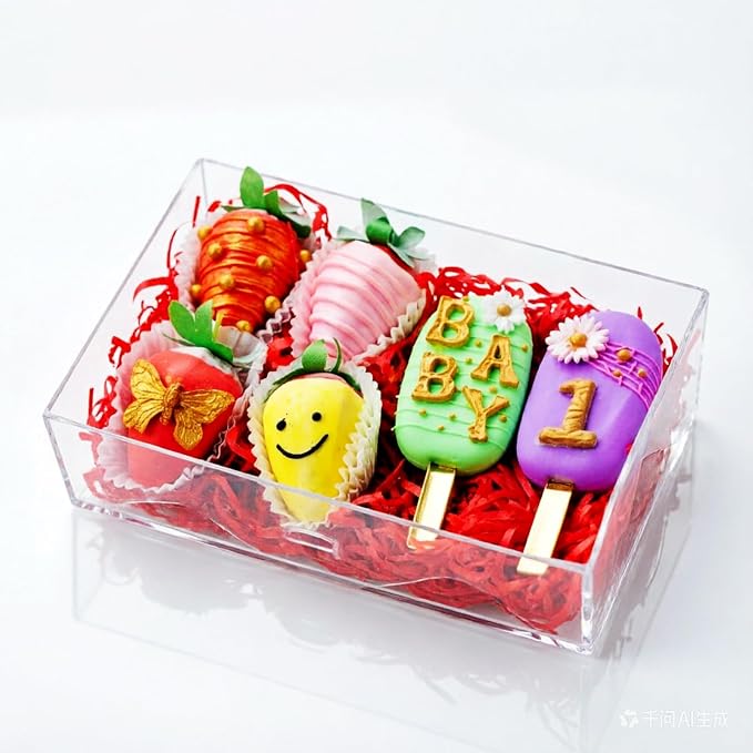 20PCS 8x5x2 Inch Full Clear Chocolate Covered Strawberries Boxes | Clear Bakery Boxes Cookies Boxes Cakesickle Boxes Dessert Boxes Donut Boxes