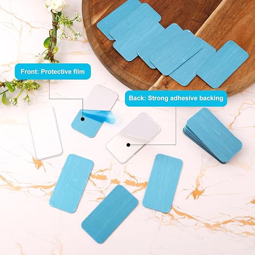 24pcs Adhesive Metal Plates for Magnetic Mounts, 2.36x1.18in Rectangular Iron Strips with Adhesive Backing for Magnets on Non-Steel Vents