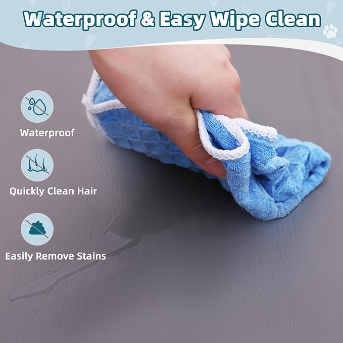 XL Large Dog Crate Pad Mat, Waterproof Wipeable Pad, 41x27, Graphite Grey | Outdoor Wipe-Clean Kennel Pet Mat for Large Dogs, Non-slip Bottom, Lightweight & Portable, Suit for Travel, Trunk