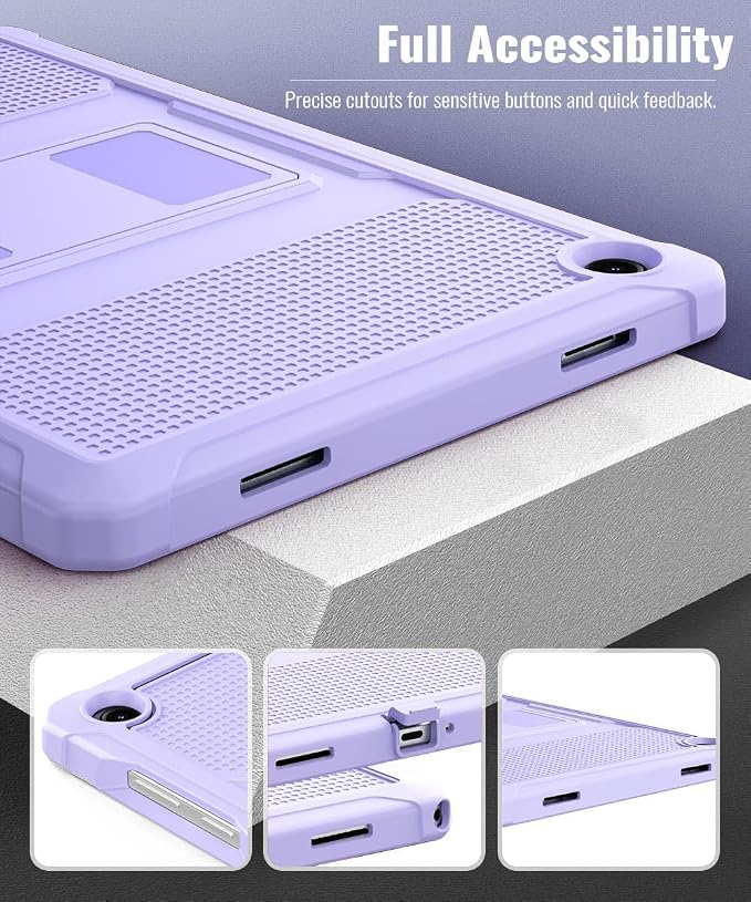 MoKo Shockproof Case Fit Samsung Galaxy Tab A11+ Plus/ A9+ 11 Inch | Full Body Rugged Stand Back Cover with Built-in Screen Protector for Galaxy Tab A11+/ A9+ Tablet, Taro Purple