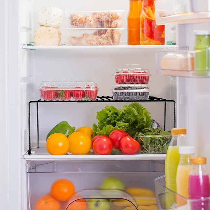 Tomorotec Expandable Cabinet Shelf Organizer, Metal Kitchen Pantry, Black | Extendable from 12.3 to 22.5 in with Heavy Duty Steel Frame and Anti Slip Feet for Bathroom or Closet