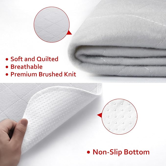 Dog Crate Mat and Washable Pee Pads for Dogs 2 Pack(42"X28") | Waterproof Non-Slip Reusable Quilted Puppy Training Pads, Fits 42 Inch Crates