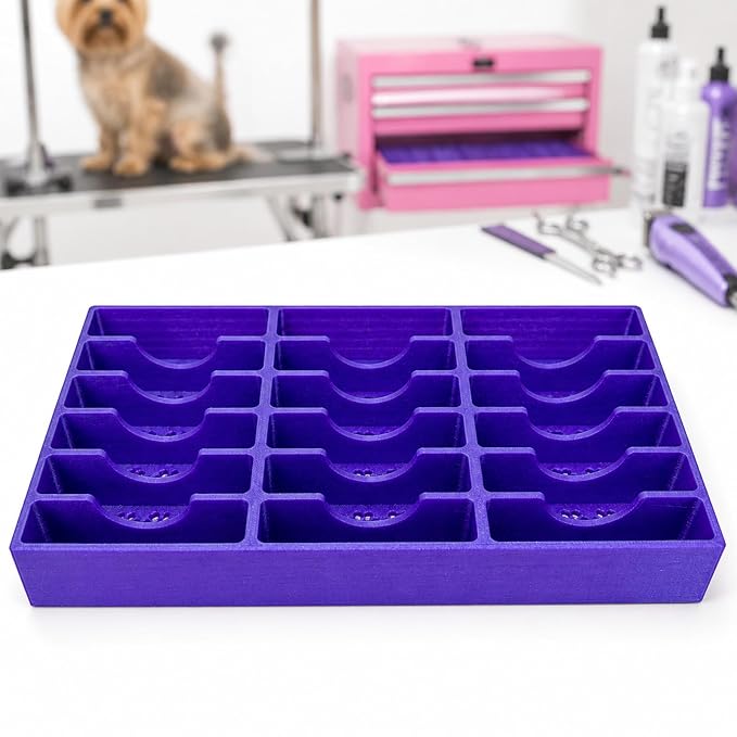 Mini Toolbox Drawer Organizer for Dog Grooming Blades – Desktop Storage Insert, Holds 18 Blades, Perfect for Pet Grooming Tools, Workshop or Home Use
