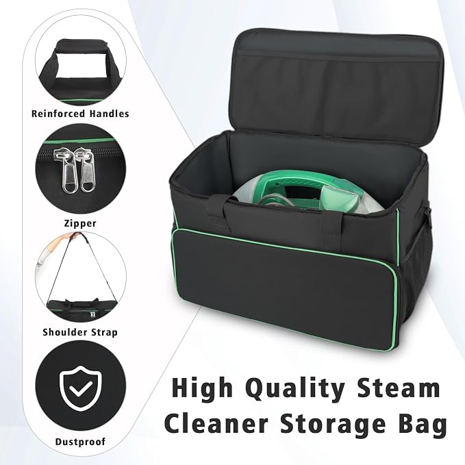 Carry Bag for Bissell Little Green Machine 1400B, Large Capacity, Black | Carrying Case for Bissell Carpet Cleaner, Car Vacuum Attachments Cleaning Tools Organizer, Cleaner Solution Pocke (Bag Only)