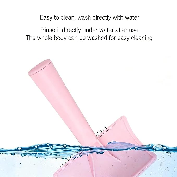 Professional Dog Slicker Brush for Poodles, Goldendoodles & Long-Haired Dogs 25mm Extra Long Pins, Gentle Dematting & Detangling Tool for Thick Curly Coats, Non-Slip Ergonomic Handle (Pink, S)