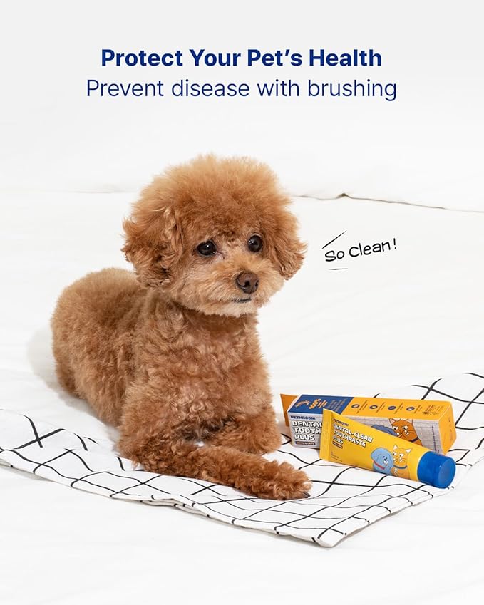 PETHROOM Pet Dental Clean Toothpaste Plus for Dogs & Cats – Apple Flavor, Enzymatic Toothpaste for Fresh Breath & Plaque Control, Gentle Daily Dental Care, Net Wt 2.1 oz
