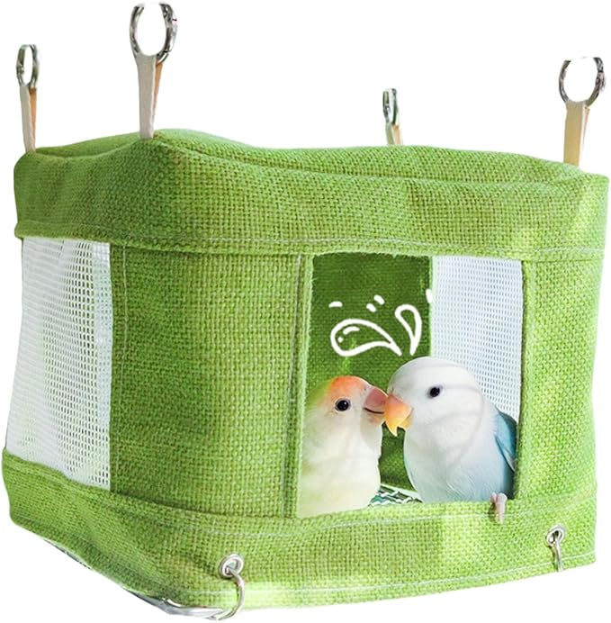Bird Perch Nest Tent Stand for Parrots Conure Budgies Swing Breathable Hammock for Small to Large Parrots Toy Hanging Bed